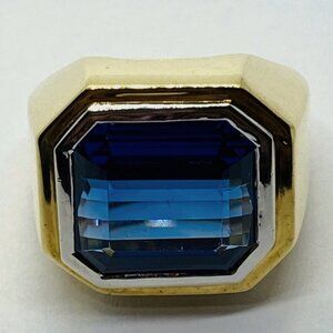 Tiffany & Co Paloma Picasso 18K Two Tone Gold Zoisite Tanzanite Octagonal GIA